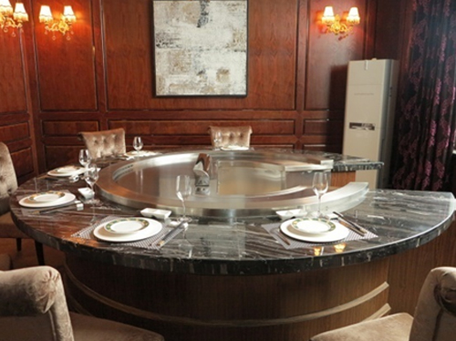 Circle Gas / Electric Hibachi Table Teppanyaki Grill Table for Restaurant