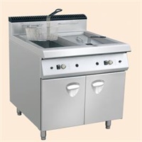 Gas Style Two Tank Fryer Include Two Basket With Cabinet