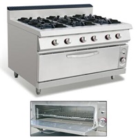 Chinese Style Gas 6- Burner With Oven