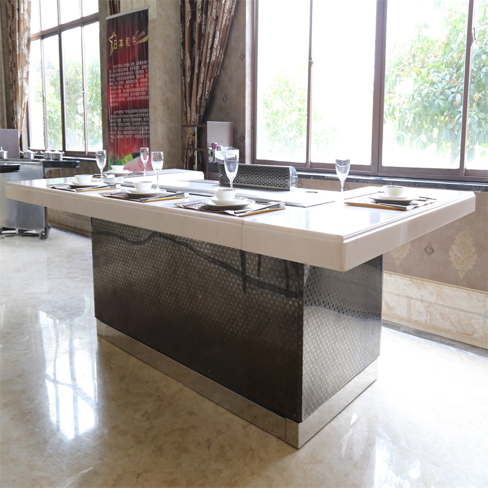 Rectangle Japanese Gas / Electric Teppanyaki Grill Table for Res