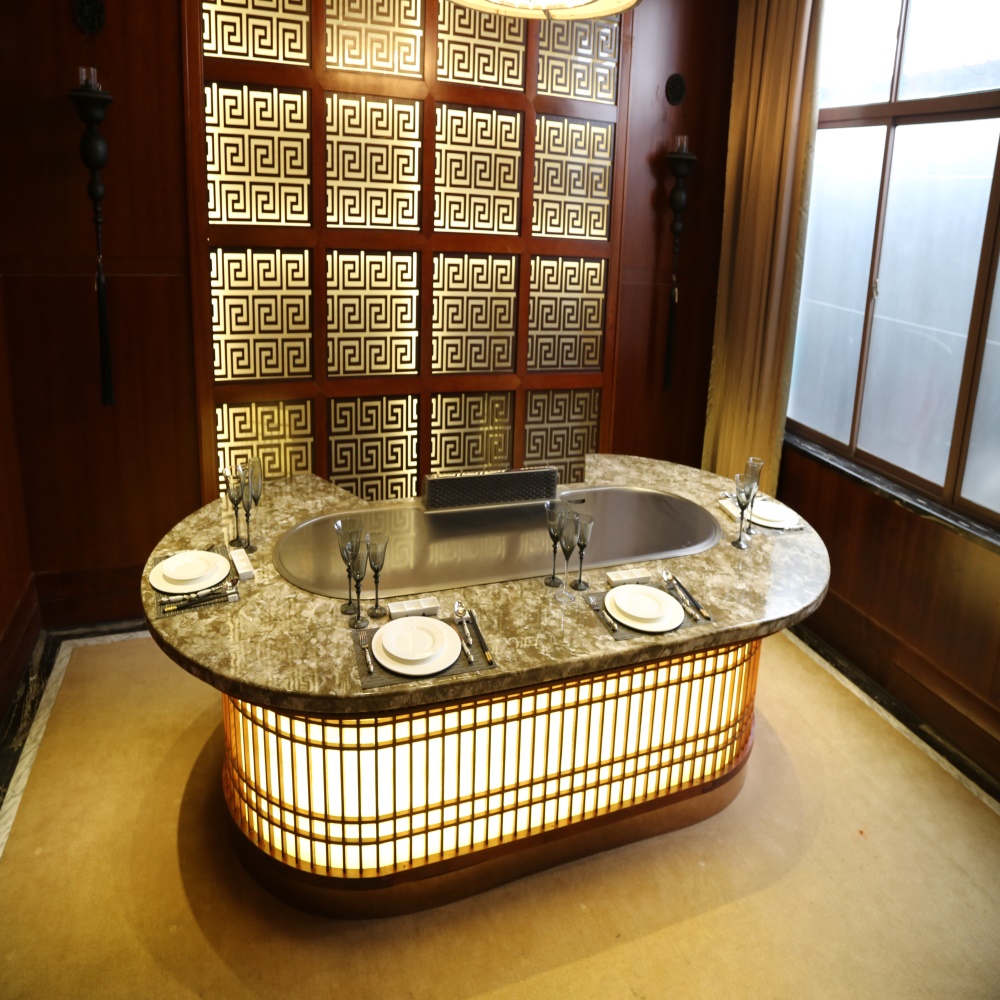 Oval Electric Teppanyaki Grill Table